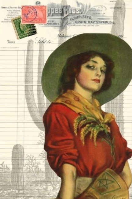 Cowgirl Roycycled Decoupage Paper